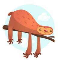 Cute cartoon sloths, funny vector illustration, poster and greeting card