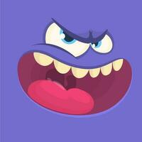 Cartoon monster face. Vector Halloween monster avatar