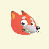 Cartoon fox icon. vector