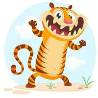 Lovely cartoon tiger character vector