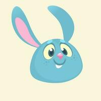 Cartoon cute bunny rabbit dancing excited vector