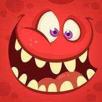 Cartoon monster face. Vector Halloween monster avatar