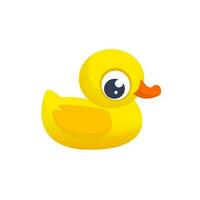 Rubber Duck Toy. Minimalistic duck cartoon Icon. Vector illustration