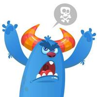 Funny cartoon monster. Vector illustration