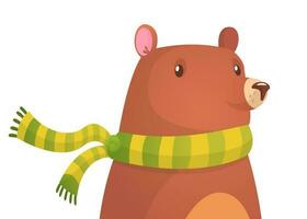 Cute cartoon bear. Vector illustration of a bear waving hand