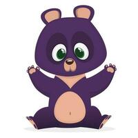 Funny cartoon bear vector illustration