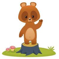 Funny cartoon bear vector illustration