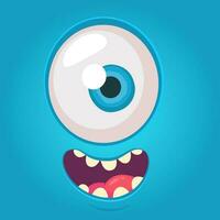 Cartoon monster face. Vector Halloween monster avatar