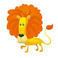 Cute cartoon lion character. Vector illustration