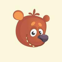 Cartoon cute bear icon. Vector illustration of a cool bear