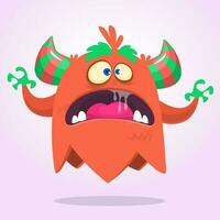 Happy cute cartoon monster. Vector illustration