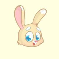 Cartoon rabbit head isolated white background vector