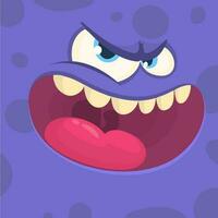 Cartoon monster face. Vector Halloween monster avatar