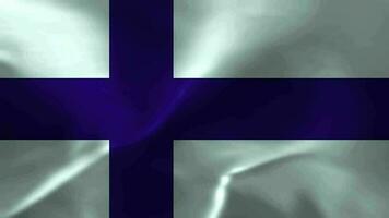 agitant en tissu texture drapeau de Finlande satin animation video