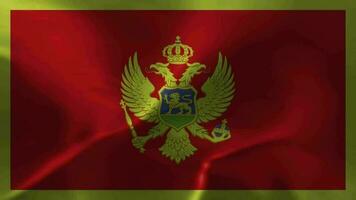 winken Stoff Textur Flagge von Montenegro Satin- Animation video