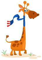 Cartoon cute giraffe. Vector illustration