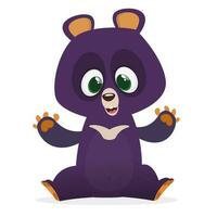 Funny cartoon bear vector illustration