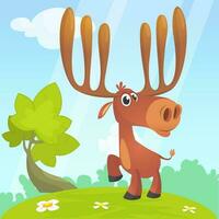 Cool cartoon moose. Vector illustration