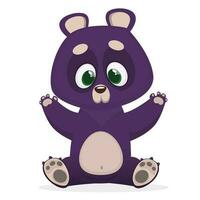 Funny cartoon bear vector illustration