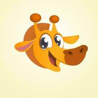 Cartoon giraffe head icon. Flat Bright Color Simplified Vector Illustration In Fun Cartoon Style Design