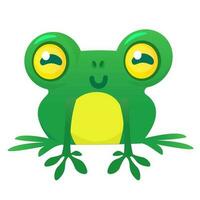 Funny Frog Cartoon. Vector illustration