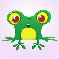 Funny Frog Cartoon. Vector illustration