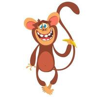Cute cartoon monkey character vector