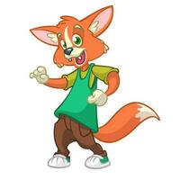 Cartoon fox dancing. Vector illustration