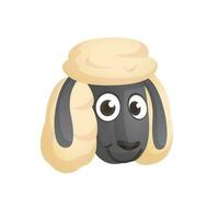 Cartoon sheep character. Vector icon of a cute sheep or lamb. Illustration isolated on white