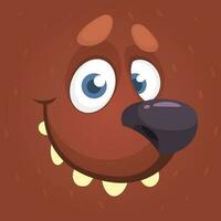 Cartoon cute bear face avatar. Vector illustration of a cool bear face