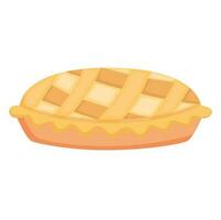 Cute Pie Food Cartoon Illustration Vector Clipart Sticker