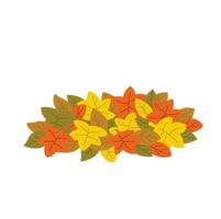 Autumn Leaves Nature Season Cartoon Illustration Vector Clipart Sticker