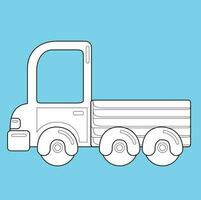 Cute Truck Transportation Travel Car Digital Stamp Outline vector