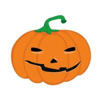 Orange Halloween Pumpkin Face Cartoon Illustration Vector Clipart Sticker