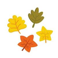 Autumn Leaves Nature Season Cartoon Illustration Vector Clipart Sticker