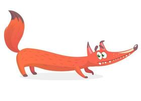 Cartoon funny red fox. Vector illustration