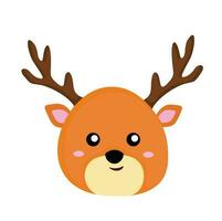 Cute Christmas Faces Animal Deer Background Decoration Cartoon Illustration Vector Clipart