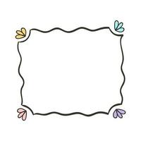 Hand drawn set of simple frame and border with different shapes heart, square, oval. Cute isolated vector illustration for your banner design. Doodle sketch style. Hand drawn line frame.