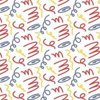 Squiggle Pattern. Doodle Seamless Background. Trendy Colorful Design. Vector Illustration