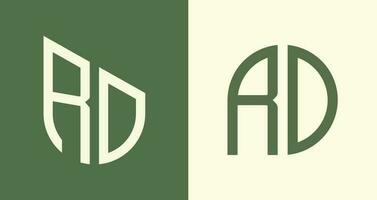 Creative simple Initial Letters RD Logo Designs Bundle. vector