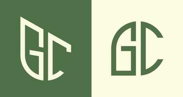 Creative simple Initial Letters GC Logo Designs Bundle. vector