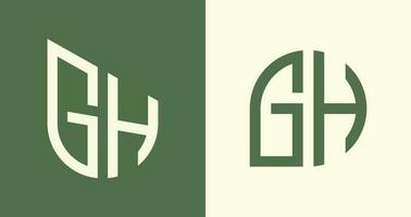 Creative simple Initial Letters GH Logo Designs Bundle. vector
