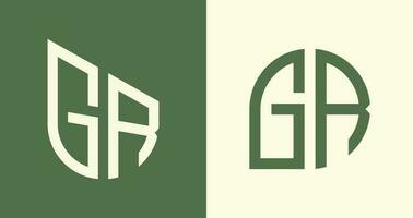 Creative simple Initial Letters GR Logo Designs Bundle. vector
