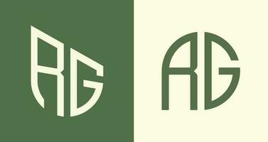 Creative simple Initial Letters RG Logo Designs Bundle. vector