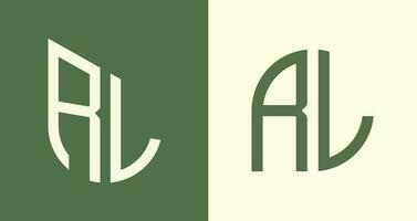 Creative simple Initial Letters RL Logo Designs Bundle. vector