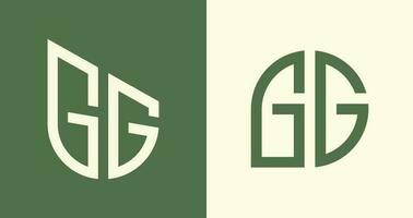 Creative simple Initial Letters GG Logo Designs Bundle. vector