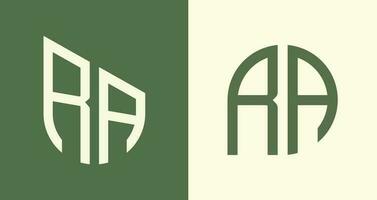 Creative simple Initial Letters RA Logo Designs Bundle. vector