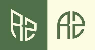 Creative simple Initial Letters RZ Logo Designs Bundle. vector