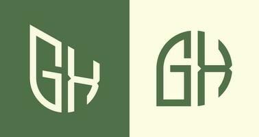 Creative simple Initial Letters GX Logo Designs Bundle. vector