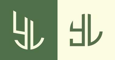Creative simple Initial Letters YL Logo Designs Bundle. vector